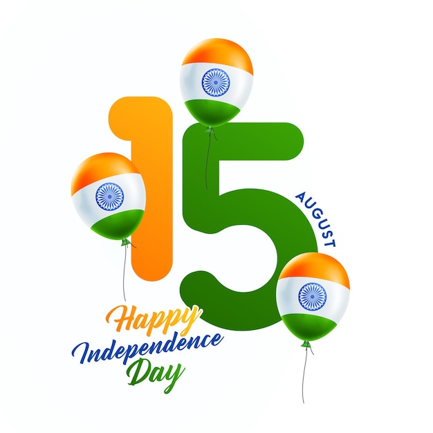 Premium Vector Indian Independence Day Celebrations With Stylish Text