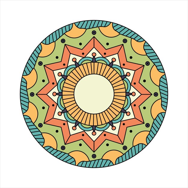 Indian mandala colored Vector | Premium Download