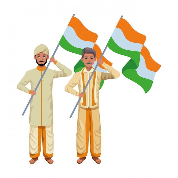 Premium Vector | Indian men avatar cartoon character