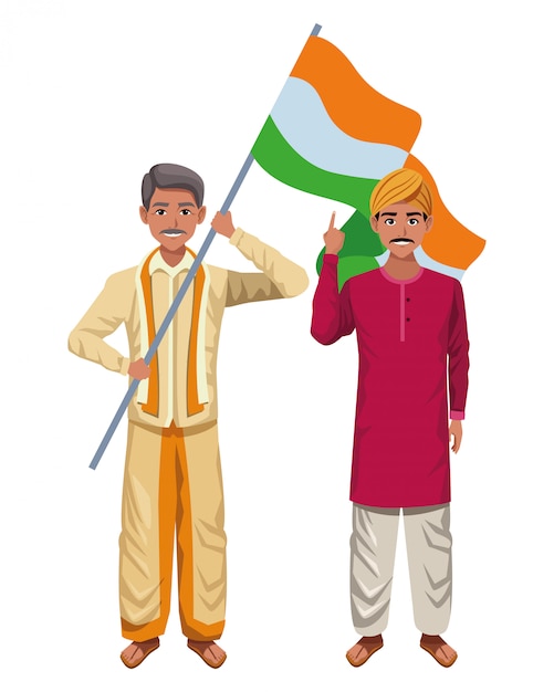 Indian men avatar cartoon character Vector | Premium Download