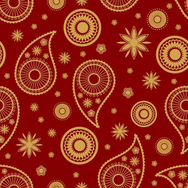 Premium Vector Indian Paisley Seamless Pattern