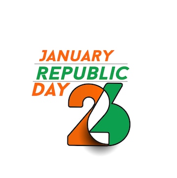 Free Vector | Indian republic day concept with text 26 january. vector ...