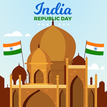 Free Vector | Indian republic day in flat design