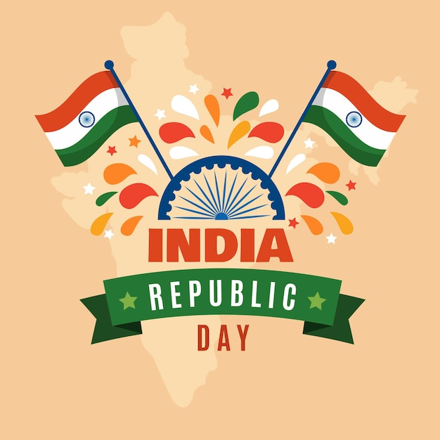 Indian republic day in flat design Vector | Free Download