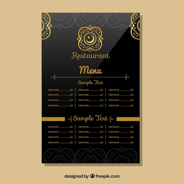 Indian Restaurant Menu Template