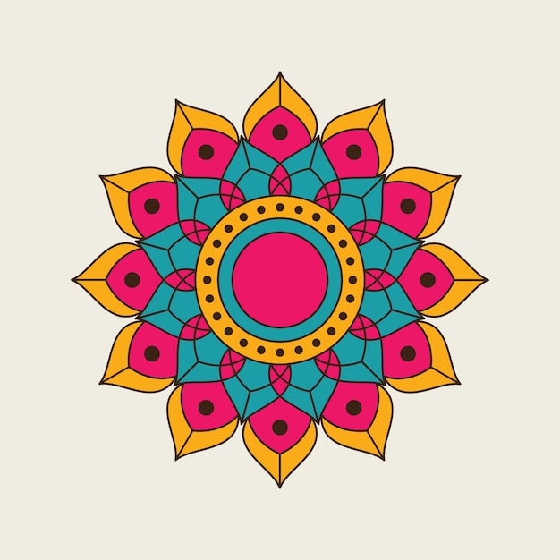 Premium Vector | Indian round colored mandala design