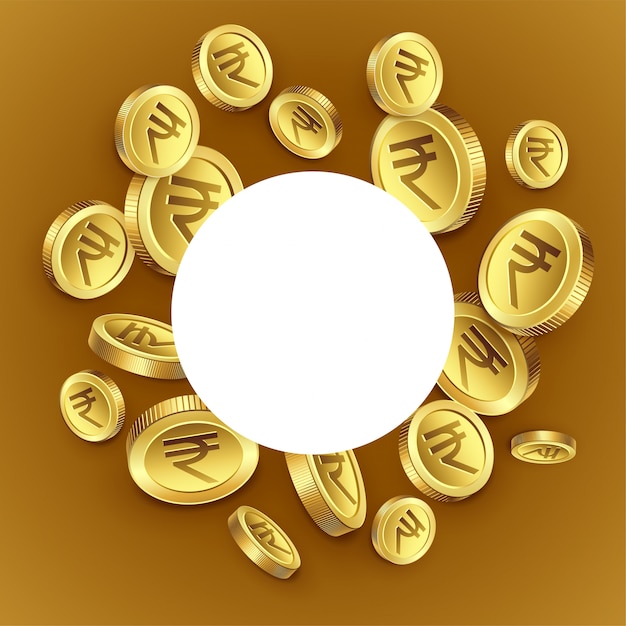 Free Vector Indian Rupee Golden Coins Background