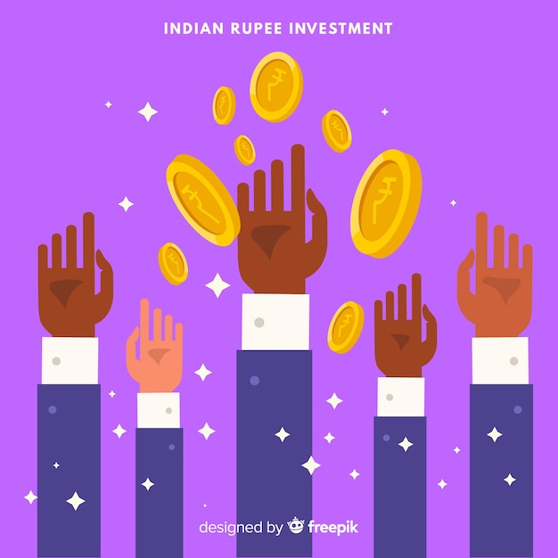 Indian rupee investment concept | Free Vector