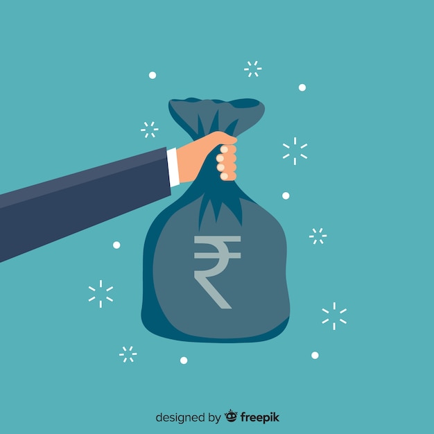 Indian rupee money bag | Free Vector