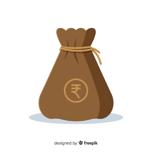 Indian rupee money bag Free Vector
