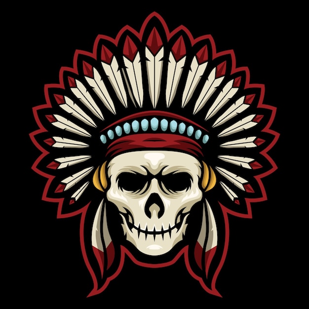 Premium Vector | Indian skull esport logo illustration