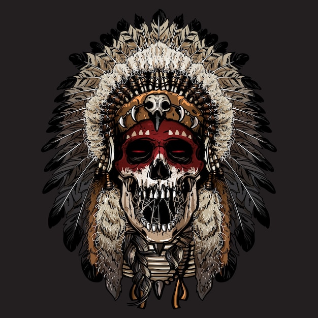 Premium Vector | Indian skull face