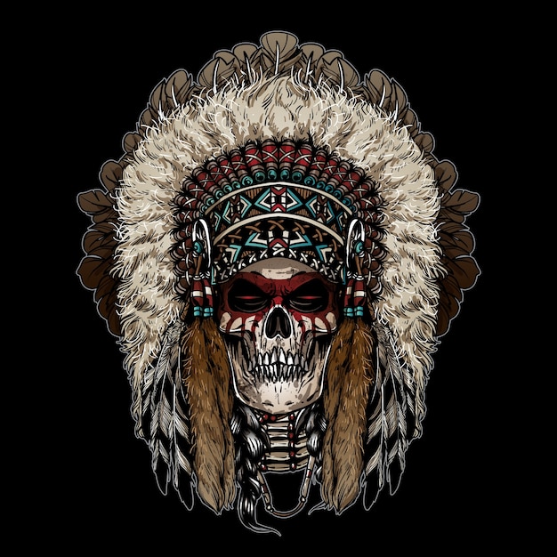 Premium Vector | Indian skull warrior