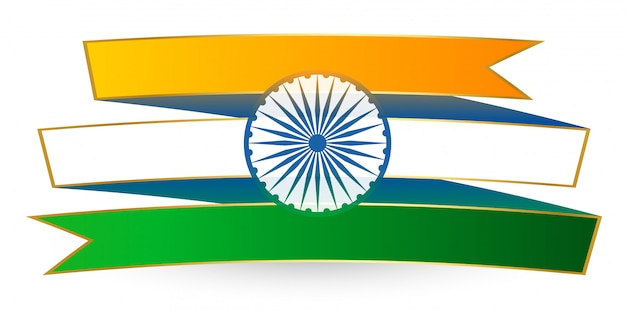 Download Indian tricolor flag in ribbon style Vector | Free Download