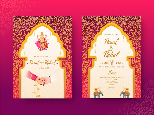 indian wedding invitation card template free download