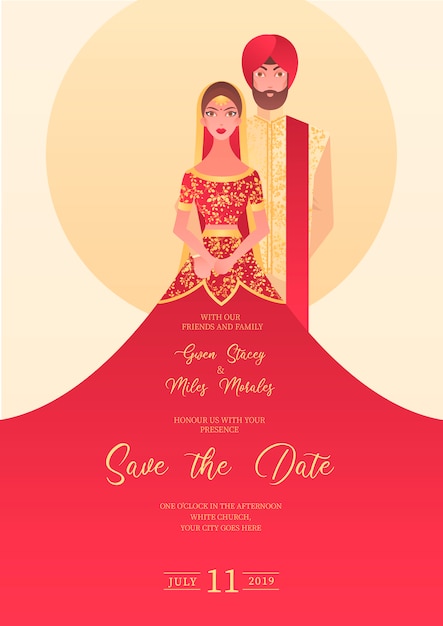 Free Vector Indian Wedding Invitation With Characters Today, weddingsonline is throwing the spotlight on graphic designer. free vector indian wedding invitation