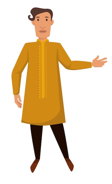 Premium Vector | Indian young man in traditional clothing nationality ...