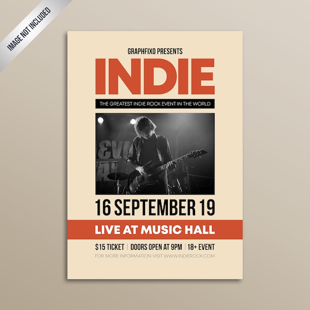 Premium Vector Indie Rock Music Festival Poster