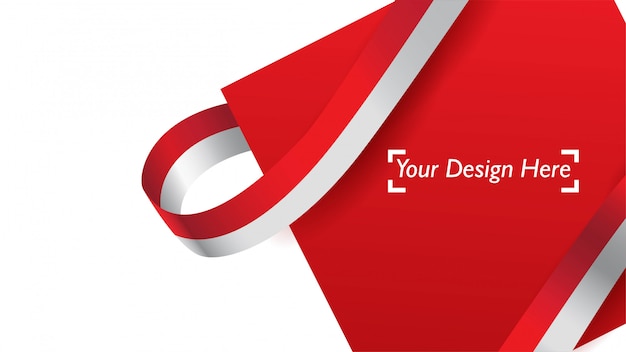 Indonesian patriotic background template with empty space for text, design, holidays, independence day. Premium Vector