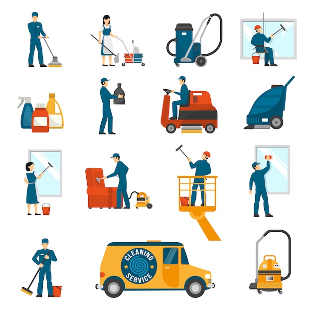Download Free Industrial Cleaning Service Flat Icons Set Free Vector Use our free logo maker to create a logo and build your brand. Put your logo on business cards, promotional products, or your website for brand visibility.