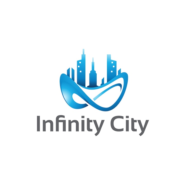 Infinity city- logo template Vector | Premium Download