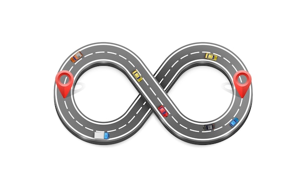 Premium Vector | Infinity road location sign art. vector illustration