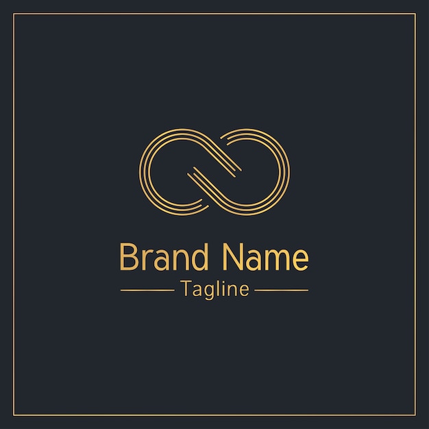 Infinity sign golden elegant logo  template Premium Vector