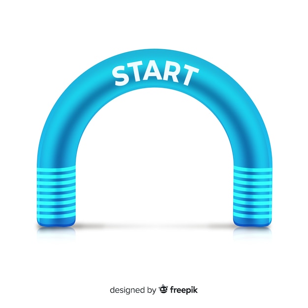 Inflatable start line arch with realistic design Free Vector
