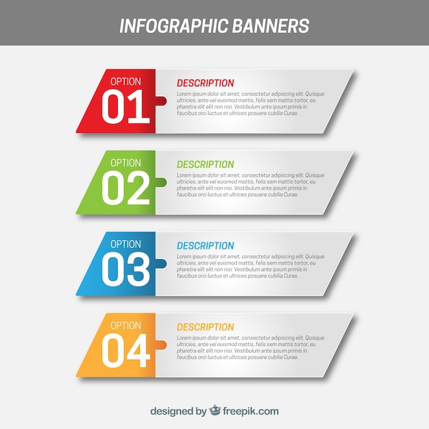 Free Vector | Infographic banners with four irregular squares