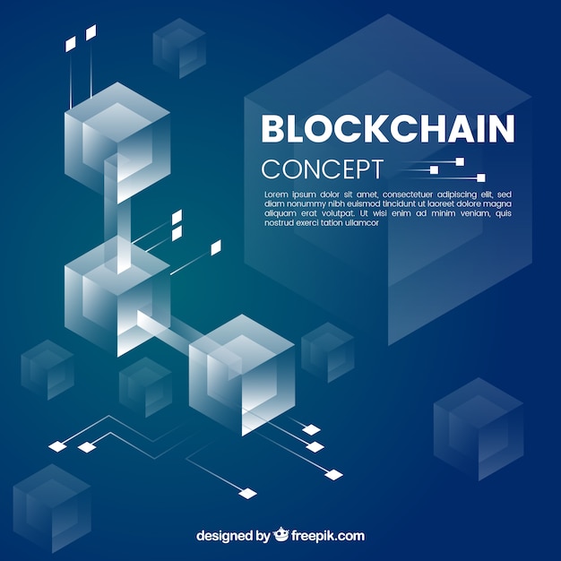 Infographic blockchain concept Free Vector