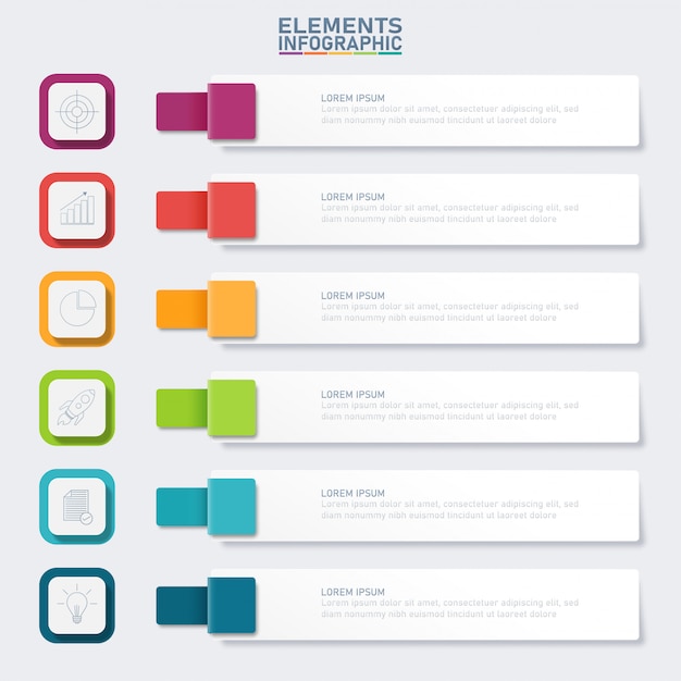 Download Premium Vector | Infographic business elements,rectangle 6 ...