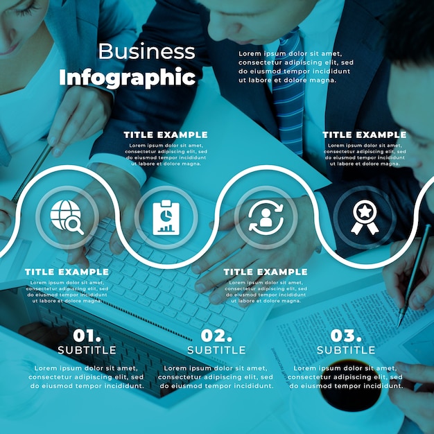 Free Vector | Infographic business with photo