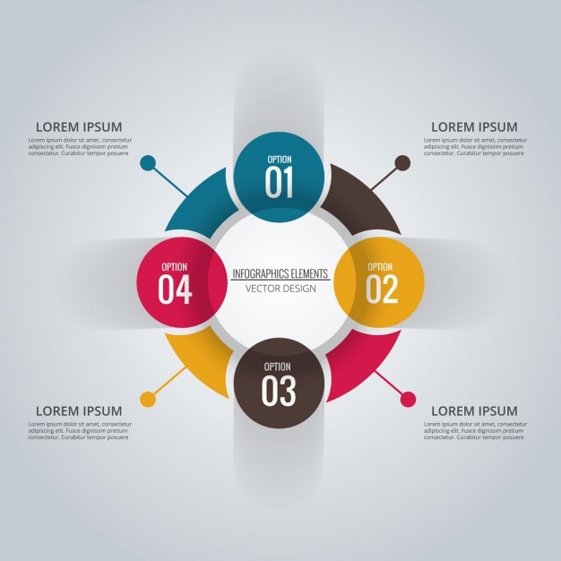 Free Vector Infographic Circle With Four Options