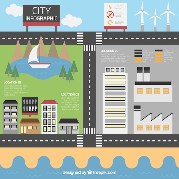 Free Vector Infographic City Roads