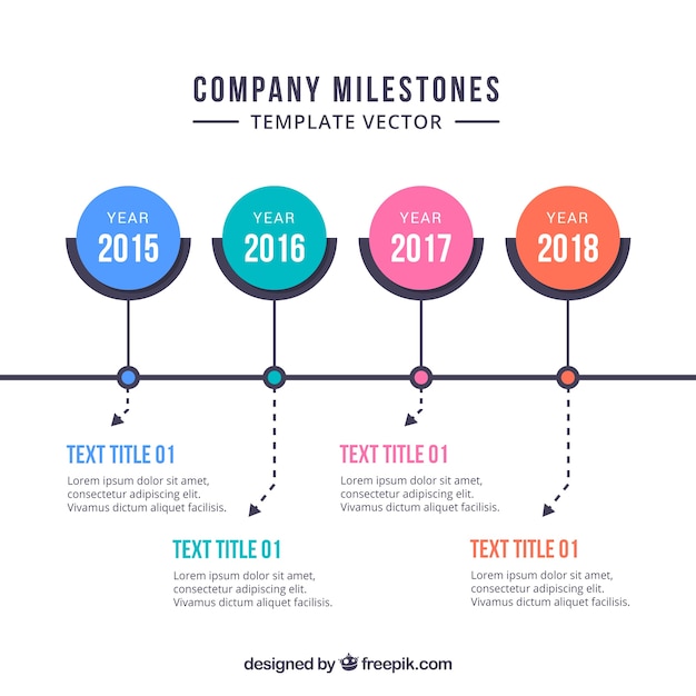 Free Vector | Infographic company milestones concept