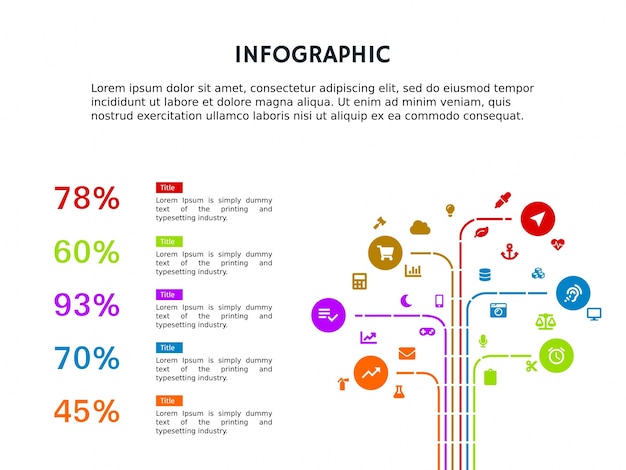 プレミアムベクター Infographicかわいいテンプレートとパワーポイントフルカラー