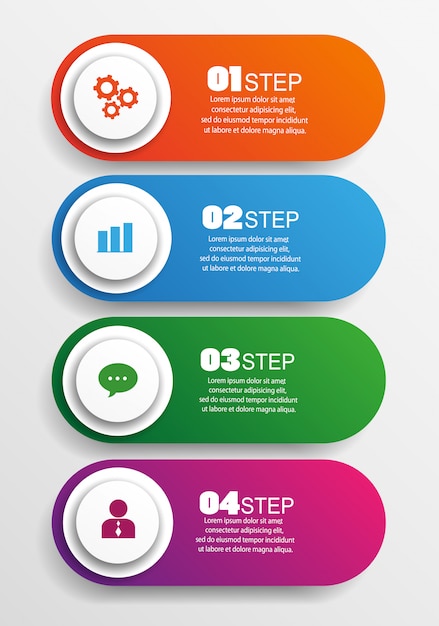 Premium Vector | Infographic design vector with 4 steps