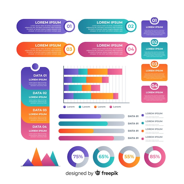Infographic element collectio Free Vector