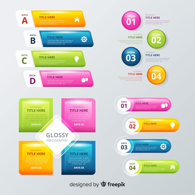 Infographic element collectio Free Vector