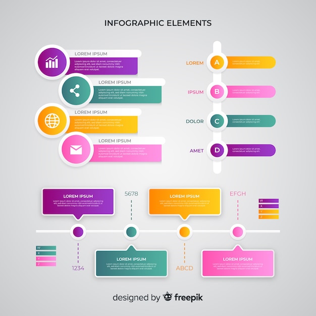 Infographic element collectio Free Vector
