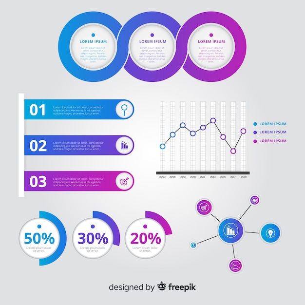 Infographic element collection Free Vector