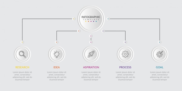 Infographic elements for content with icons and options or steps. Premium Vector