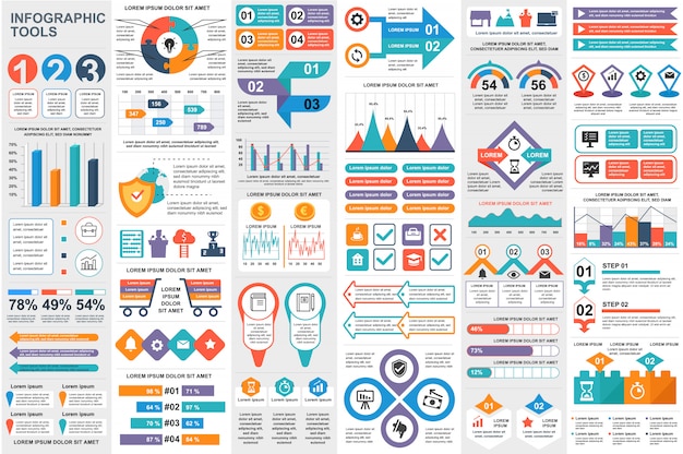 Infographic elements data visualization vector design template Premium Vector