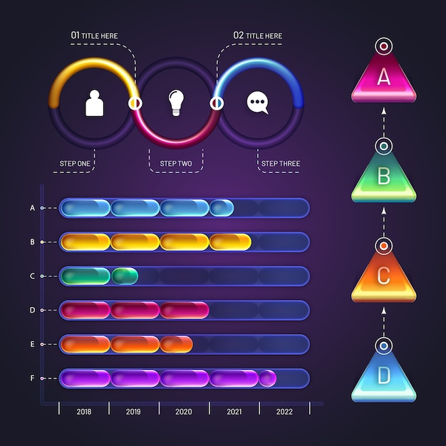 Infographic elements glossy design Free Vector
