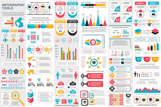 Infographic elements vector design template Premium Vector