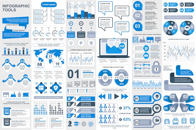 Infographic elements vector design template Premium Vector