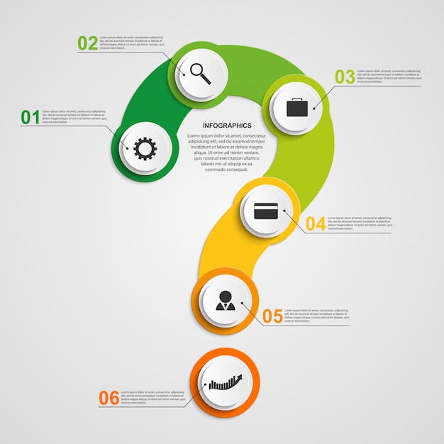 Infographic in the form of question mark. | Premium Vector