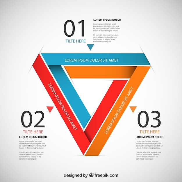 無料のベクター 三角デザインのインフォグラフィック