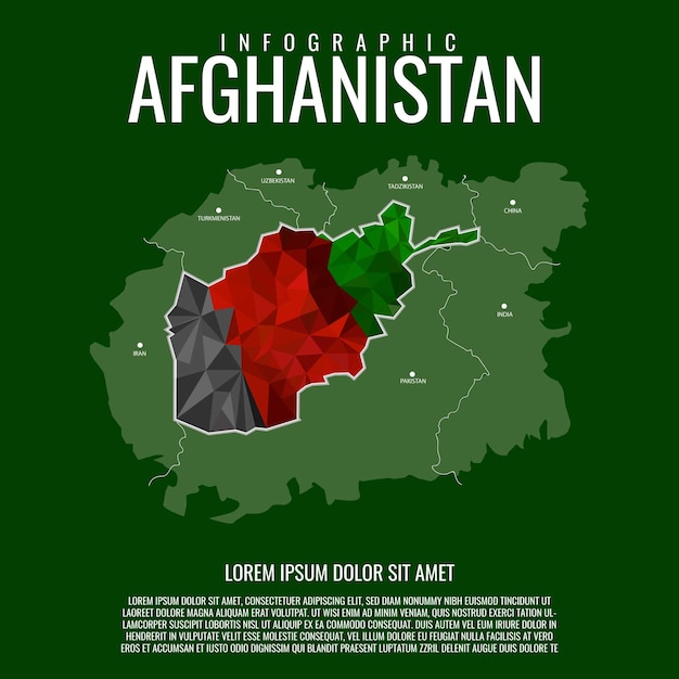 Infographic map afghanistan Premium Vector