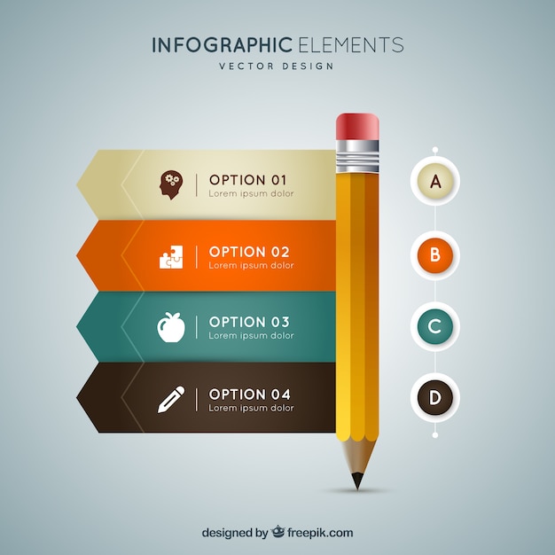 Download Infographic pencil | Free Vector